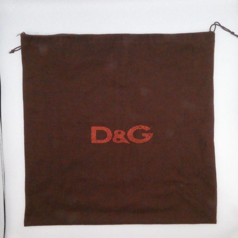 Authentic Dolce & Gabbana Dust Bag Brown Drawstring Storage Pouch 18"x18"